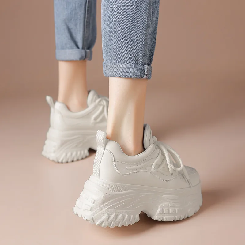 BOERDIQI Breathable Support Height Increasing Low Top Chunky Sneakers Women's-7
