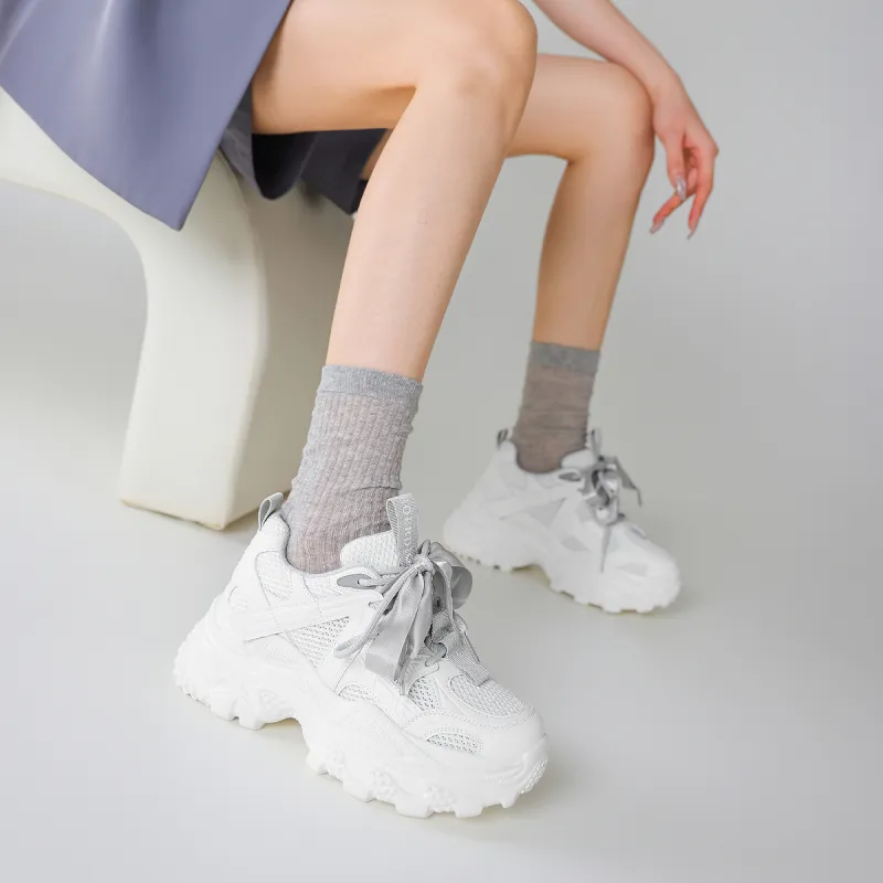 BOERDIQI Breathable And Lightweight Low Top Chunky Sneakers Women's-16