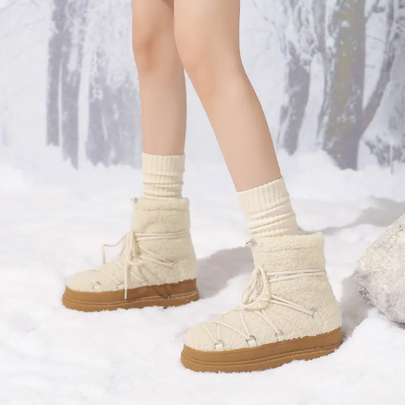 BOERDIQI Warm Cushioning Slip-Resistant Short Snow Boots Women's-11