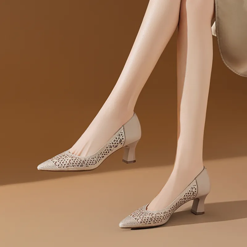 BOERDIQI Chunky Heel High Heels 5.3cm Women's-8