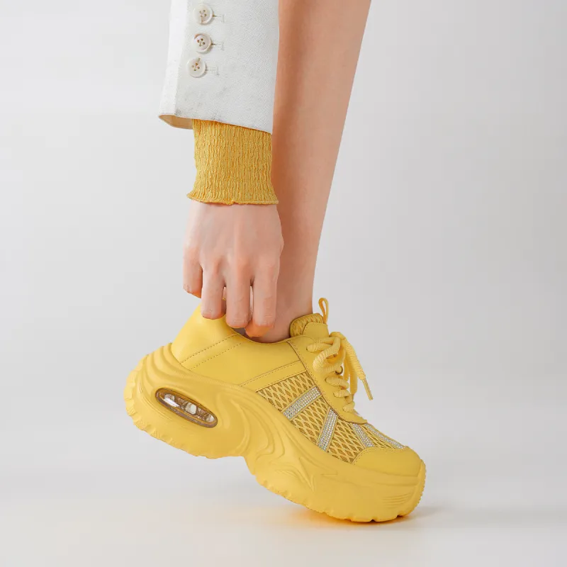 BOERDIQI Breathable Lightweight Height Increasing Low Top Chunky Sneakers Women's-20