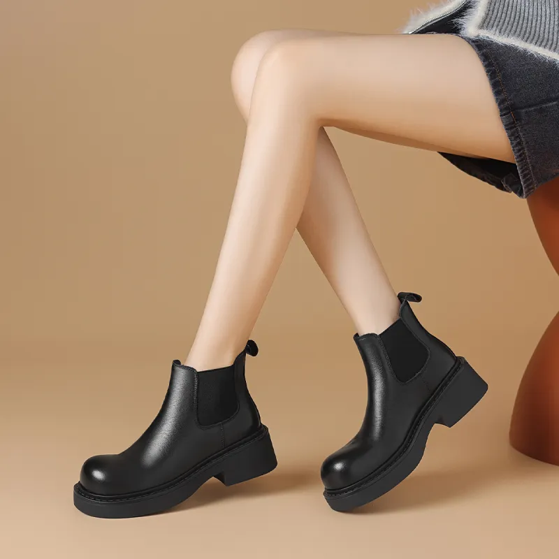 BOERDIQI Short Chelsea Boots Women's Black-3