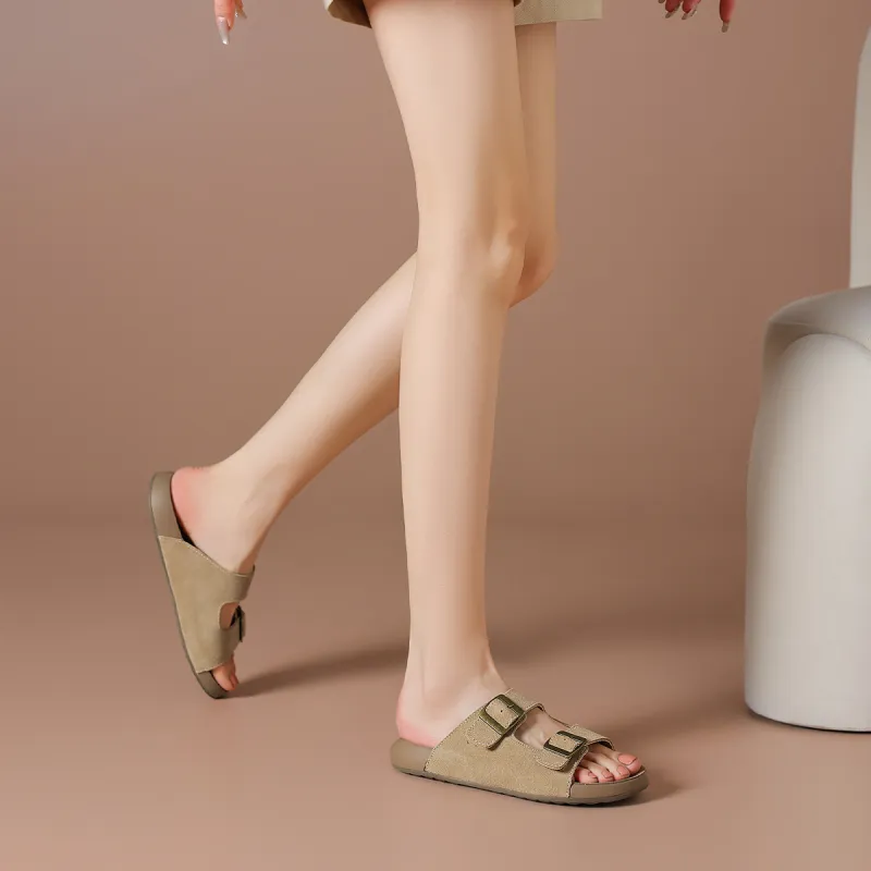 BOERDIQI PU Polyurethane Rubber Sole Abrasion Resistant Slide Slippers Women's-10