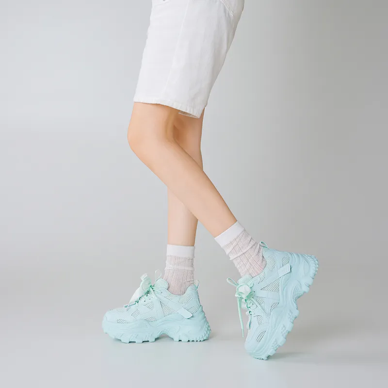 BOERDIQI Breathable And Lightweight Low Top Chunky Sneakers Women's-5
