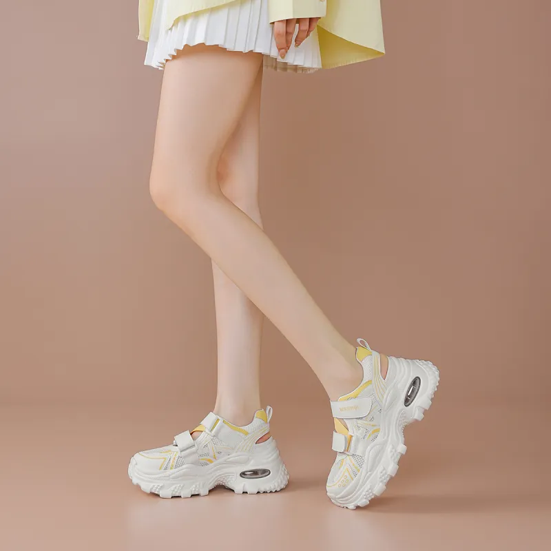 BOERDIQI Breathable Lightweight Height Increasing Low Top Chunky Sneakers Women's-12