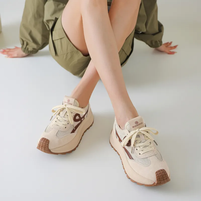 BOERDIQI German Army Trainers Breathable Lightweight Height Increasing Low Top Casual Shoes Women's-2