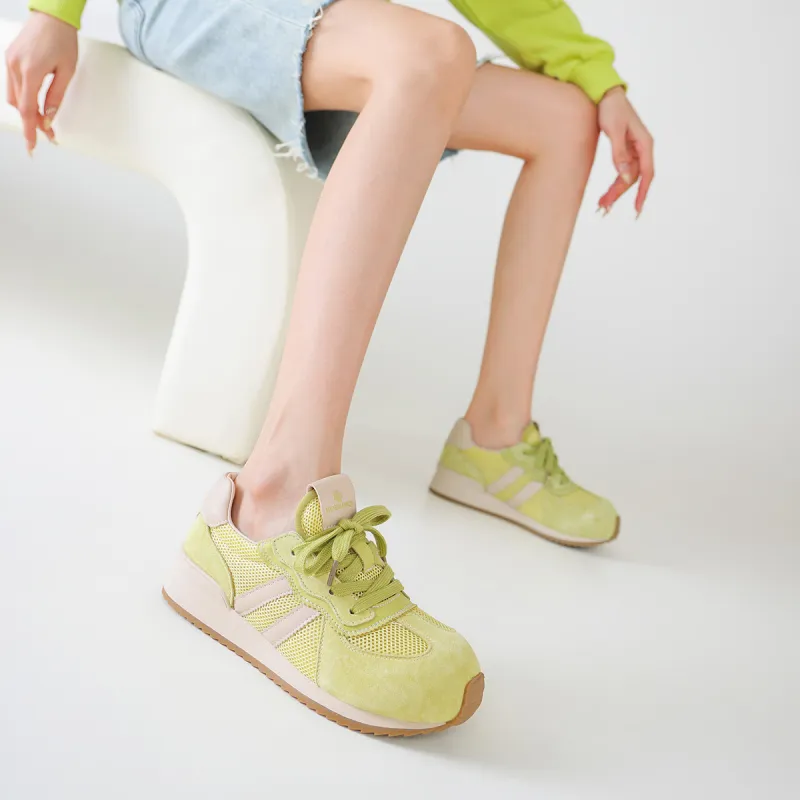 BOERDIQI German Army Trainers Breathable Lightweight Height Increasing Low Top Casual Shoes Women's-3