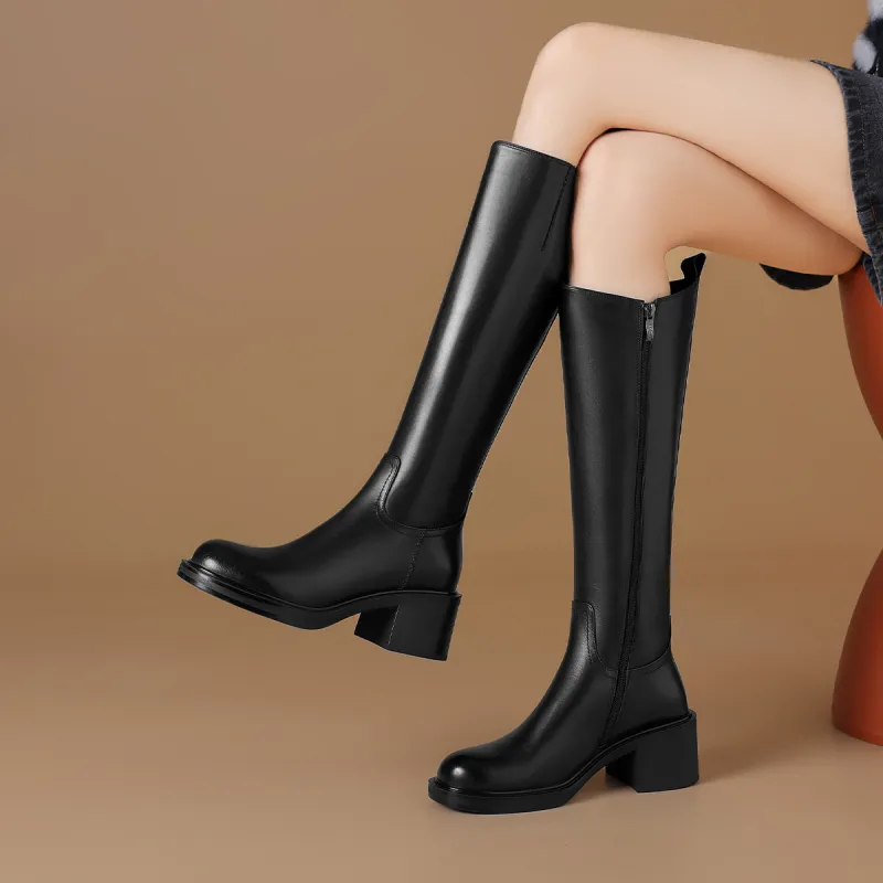 BOERDIQI Cavalier Boots Knee high Boots 5.5cm Women's-2