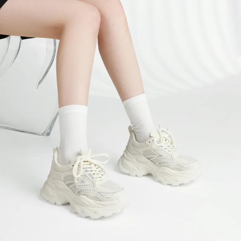 BOERDIQI Height Increasing Wear-Resistant Low-Top Chunky Sneakers-8