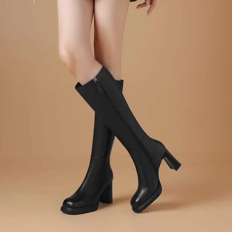 BOERDIQI Knee high Boots 8.3cm Women's Black-2
