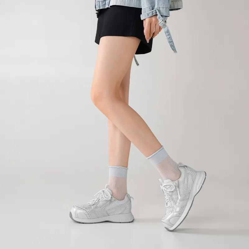 BOERDIQI Breathable Lightweight Height Increasing Low Top Chunky Sneakers Women's-5