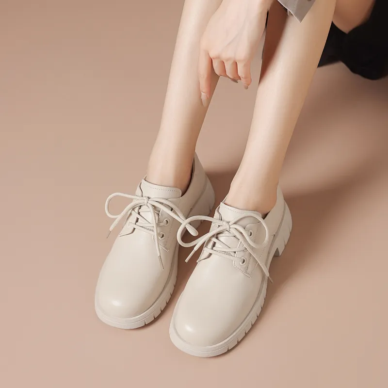 BOERDIQI Derby Shoes Casual Single Shoes 3.5cm Women's-11