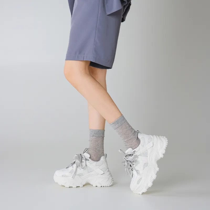 BOERDIQI Breathable And Lightweight Low Top Chunky Sneakers Women's-17