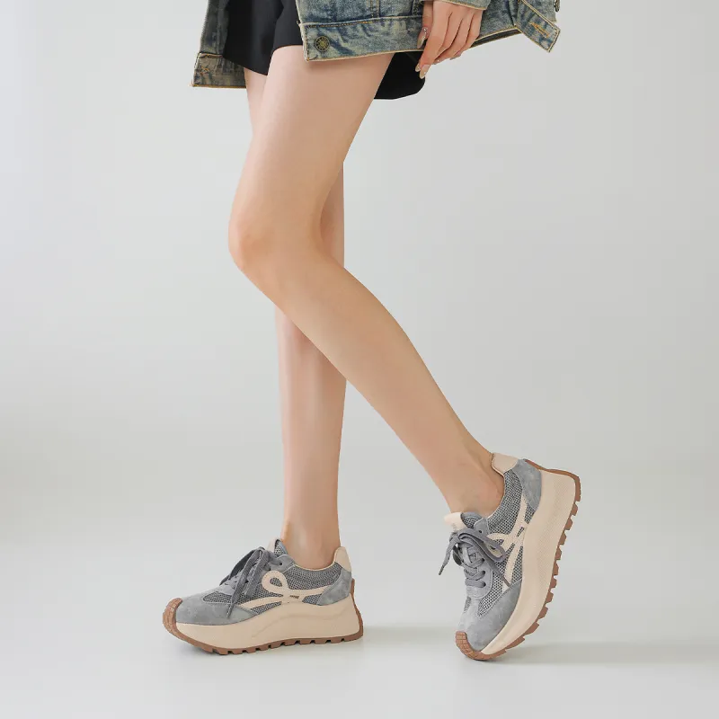 BOERDIQI German Army Trainers Breathable Lightweight Height Increasing Low Top Casual Shoes Women's-12