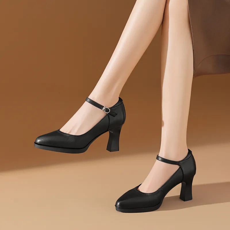 BOERDIQI Chunky Heel High Heels 6.8cm Women's-1