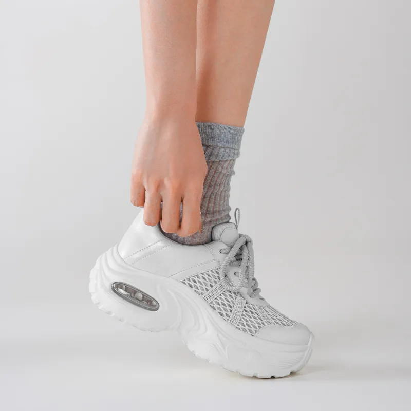 BOERDIQI Breathable Lightweight Height Increasing Low Top Chunky Sneakers Women's-13