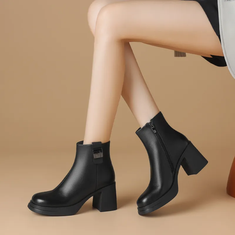 BOERDIQI Ankle Boots Women's Black-3