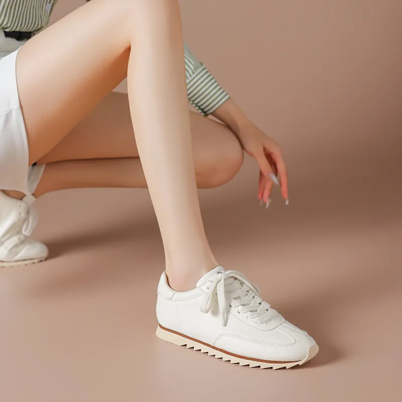 BOERDIQI German Army Trainers Low Top Casual Shoes Women's White-5