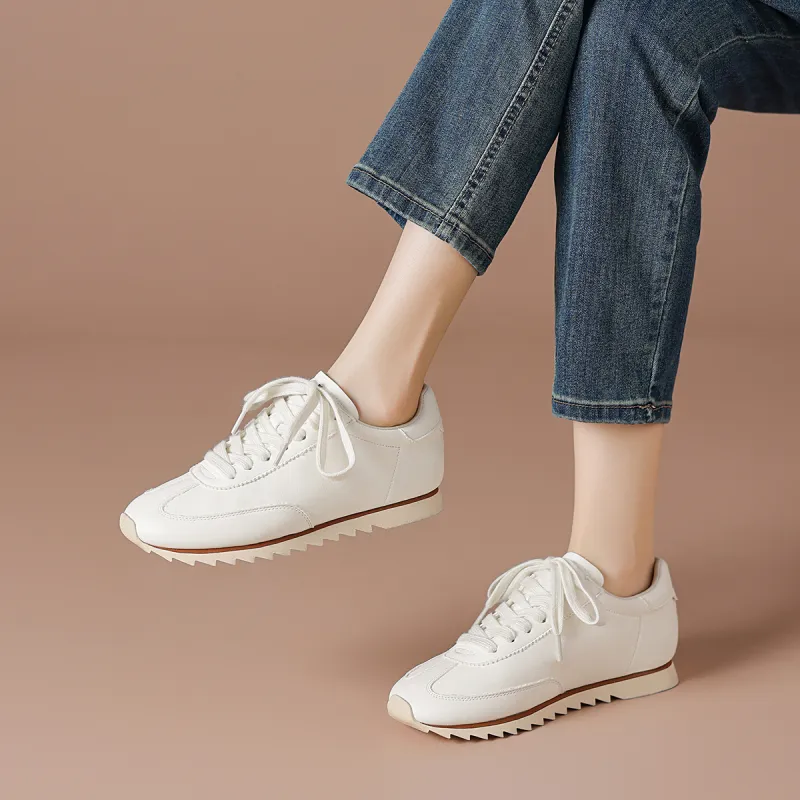 BOERDIQI German Army Trainers Low Top Casual Shoes Women's White-1