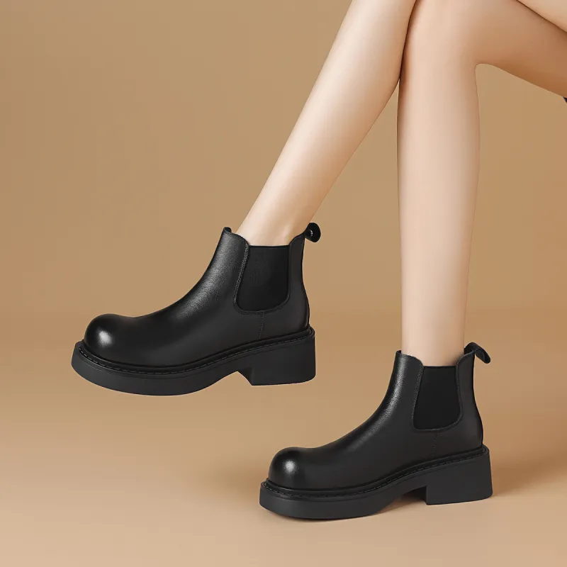 BOERDIQI Short Chelsea Boots Women's Black-2