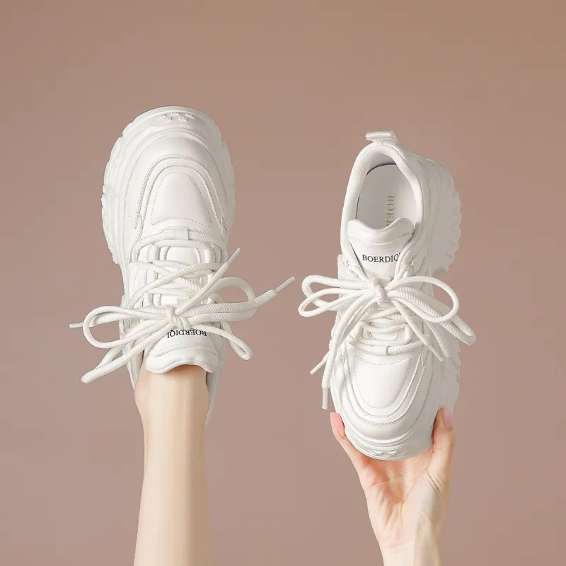 BOERDIQI Breathable Support Height Increasing Low Top Chunky Sneakers Women's-6