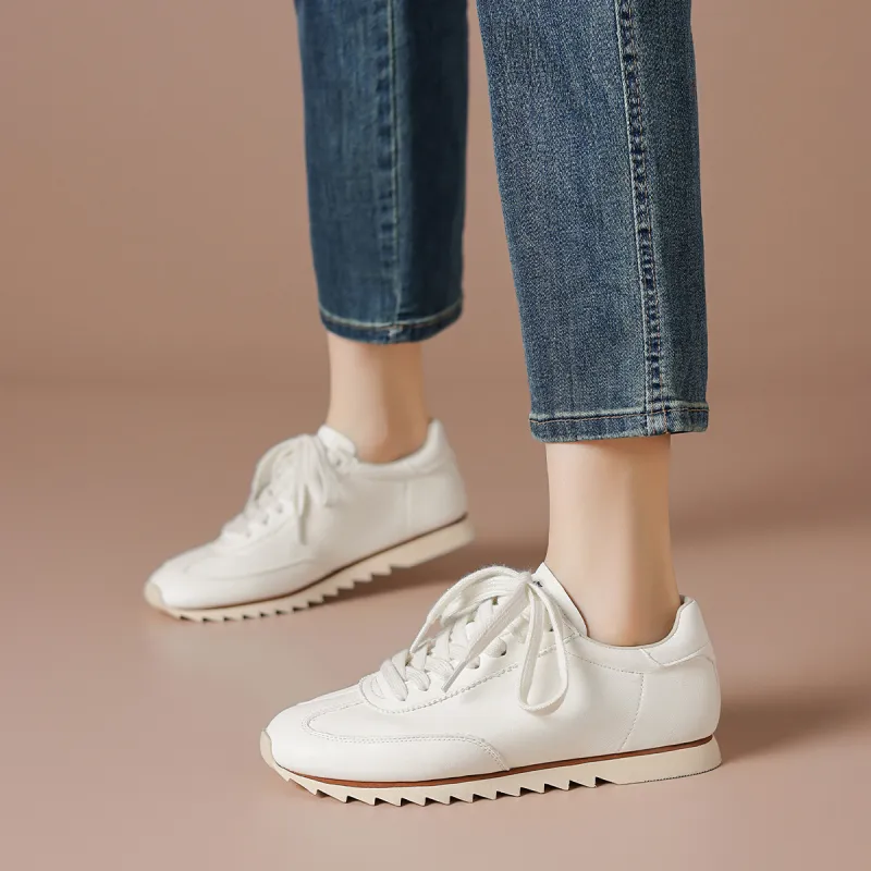 BOERDIQI German Army Trainers Low Top Casual Shoes Women's White-2