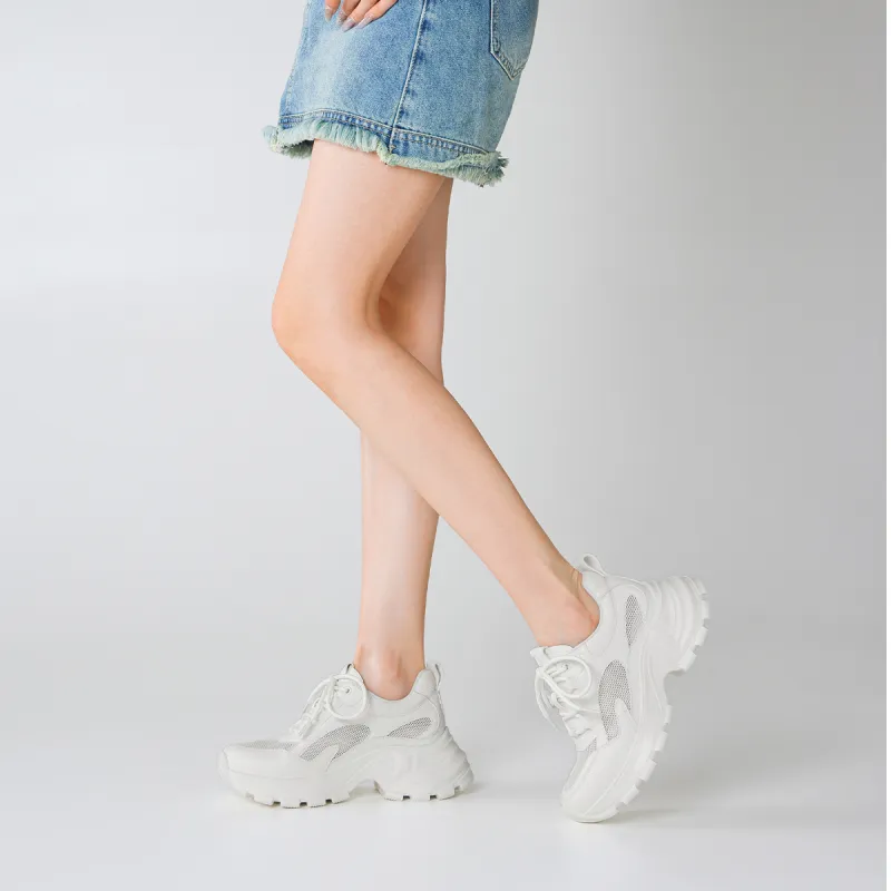 BOERDIQI Breathable Height Increase Chunky Sneakers Women's-5