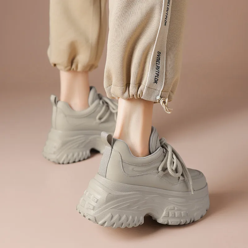 BOERDIQI Breathable Support Height Increasing Low Top Chunky Sneakers Women's-16