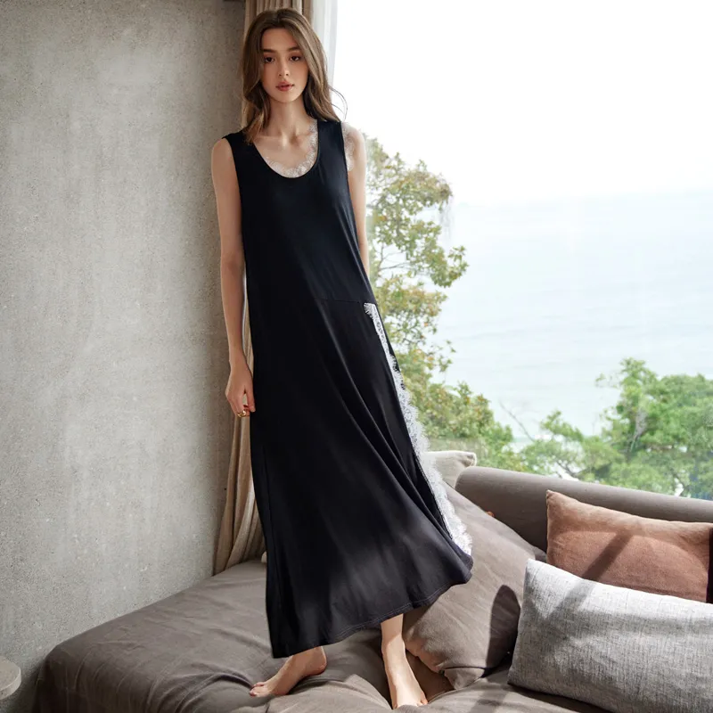 Meonsill Nightgown Women's Black-5