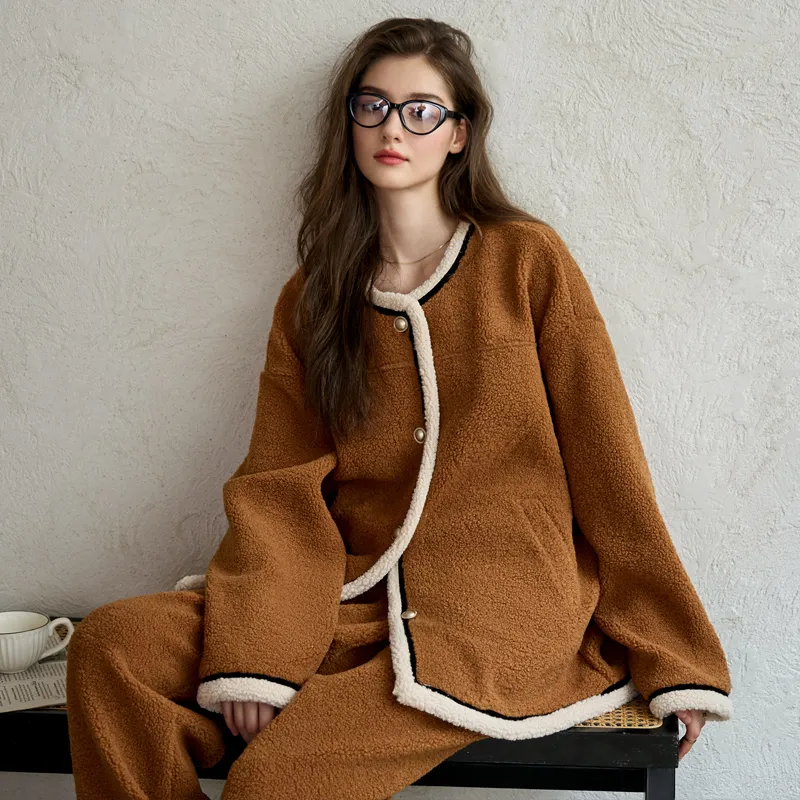 Meonsill Pajama Set Women's Dark Brown-1