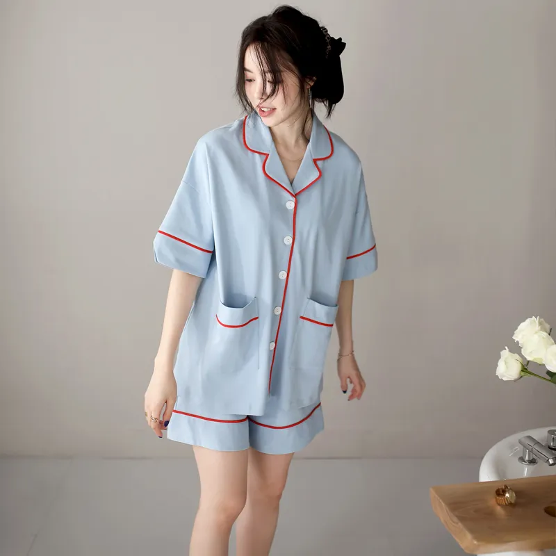 Meonsill Pajama Set Women's Light Blue-1