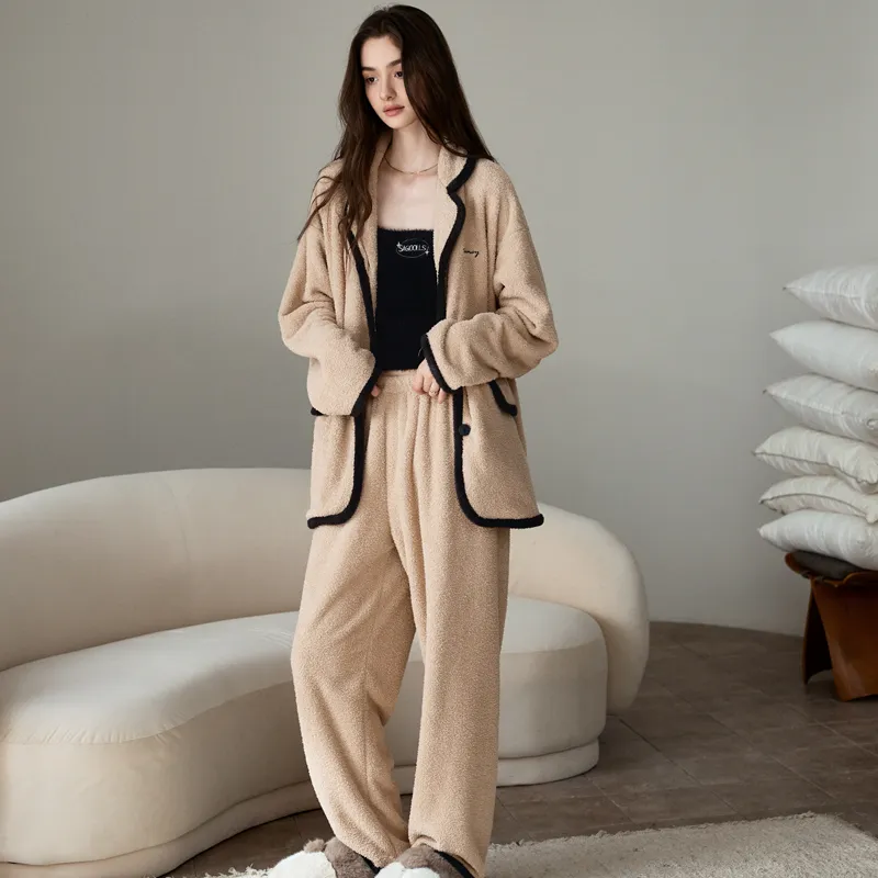 Meonsill Pajama Set Women's Apricot-2