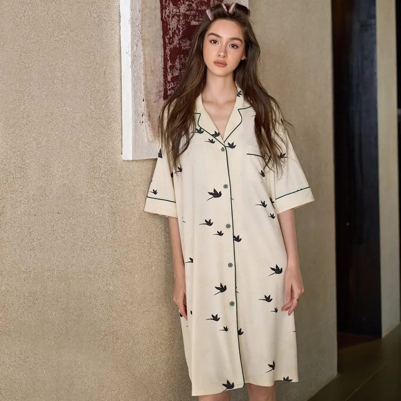 Meonsill Nightgown Women's Apricot-2