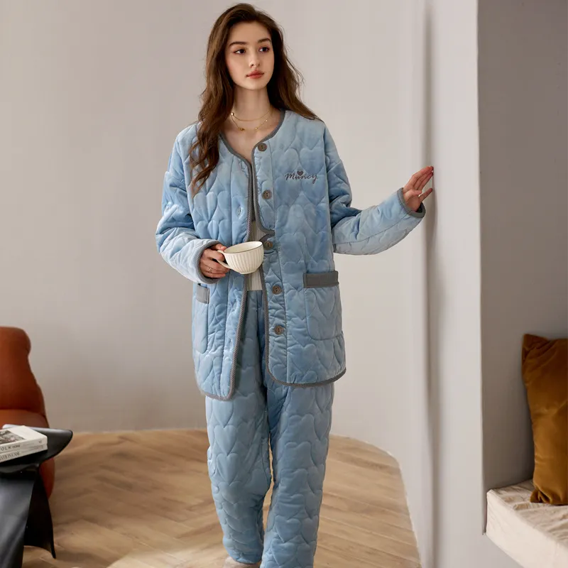 Meonsill Pajama Set Women's Blue-3