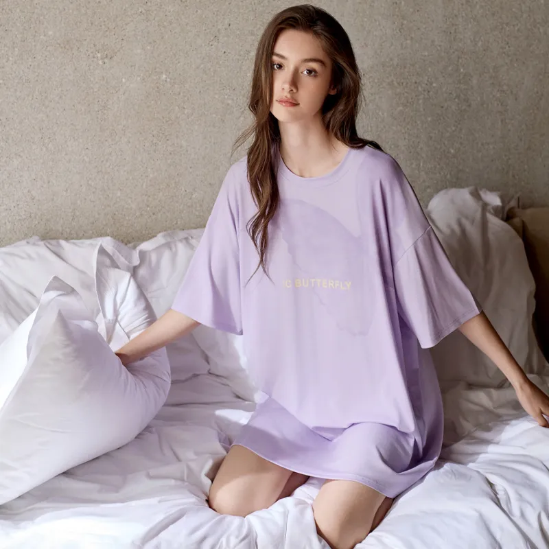 Meonsill Nightgown Women's Light Purple-5