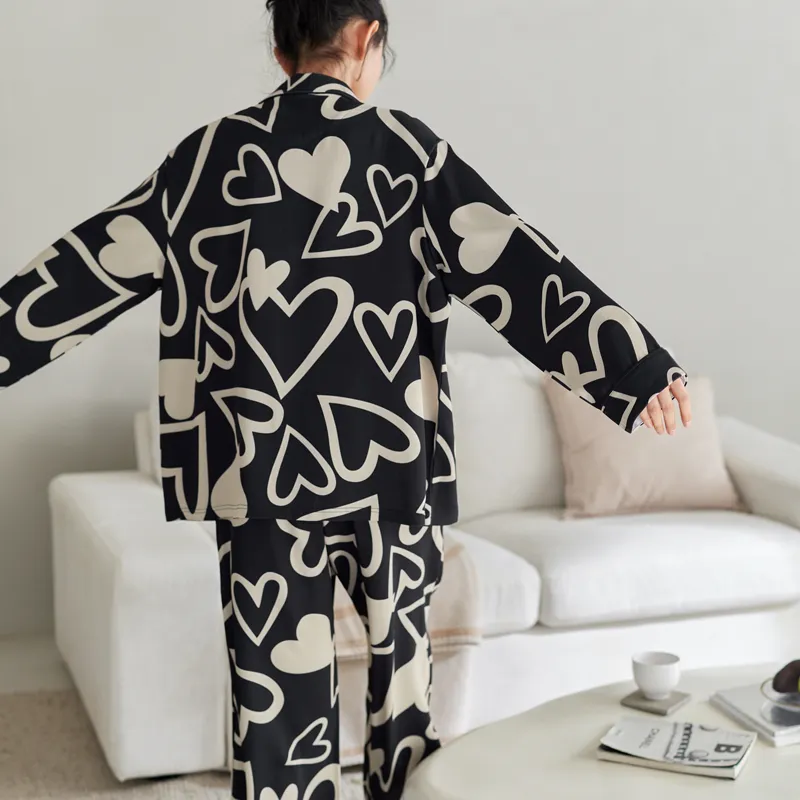 Meonsill Pajama Set Women's Black-1