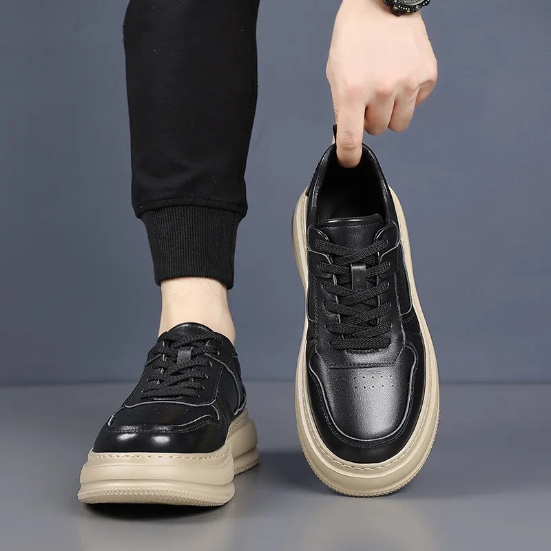 KACHILANG Slip Resistant Height Increasing Low Top Skateboard Shoes Men's-15