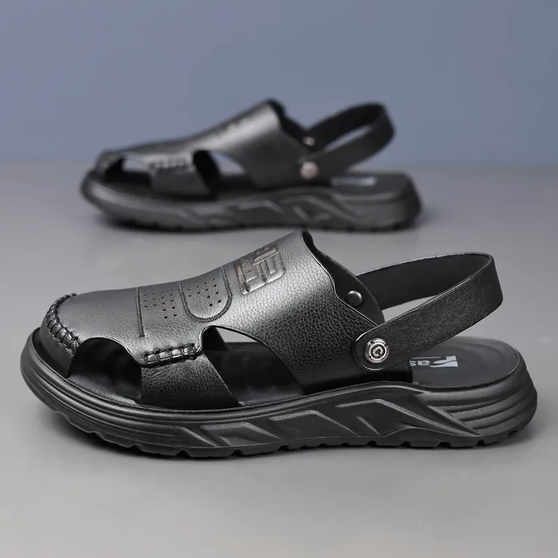 KACHILANG Beach Sandals Men Black-3