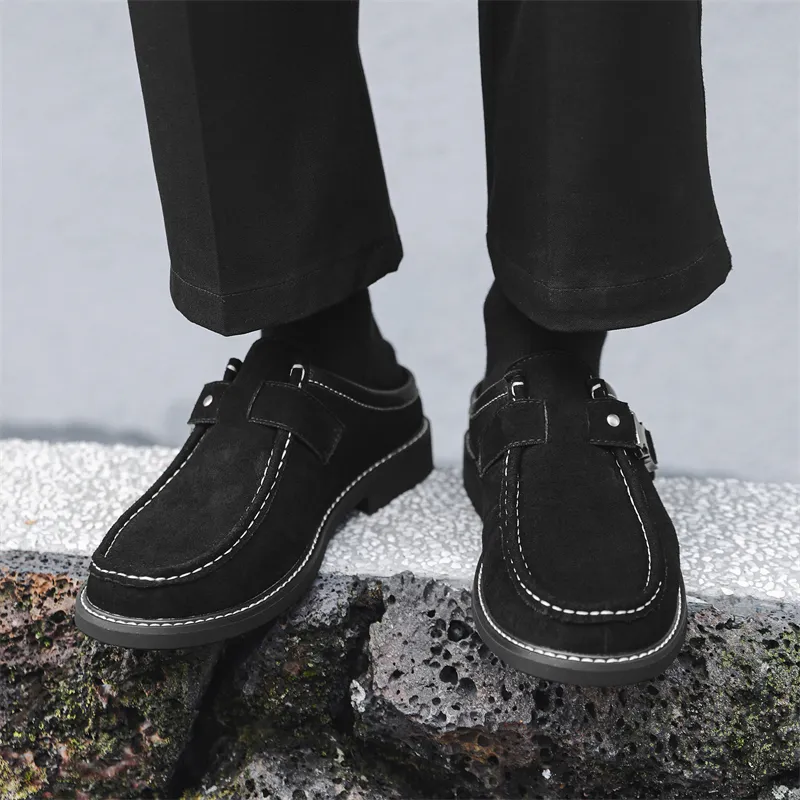 KACHILANG Rubber Sole Stitching Slip Resistant Wrap toe Slippers Men's-8