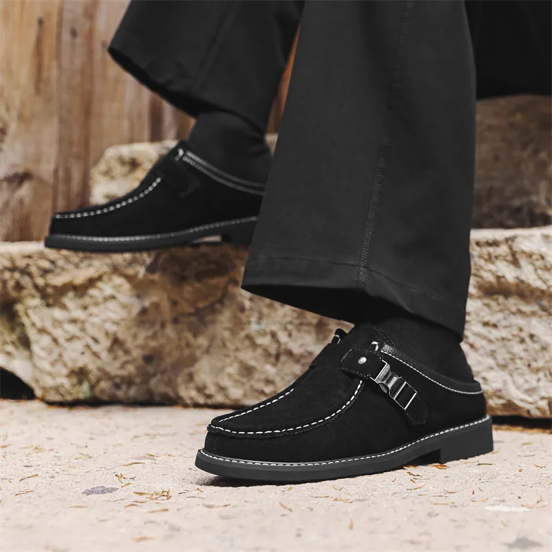 KACHILANG Rubber Sole Stitching Slip Resistant Wrap toe Slippers Men's-6