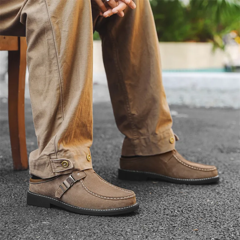 KACHILANG Rubber Sole Stitching Slip Resistant Wrap toe Slippers Men's-1