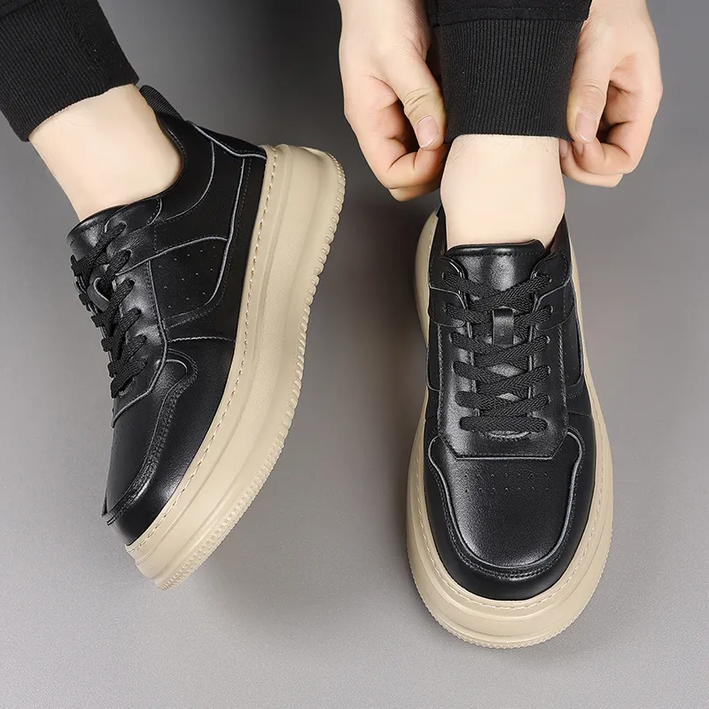 KACHILANG Slip Resistant Height Increasing Low Top Skateboard Shoes Men's-17
