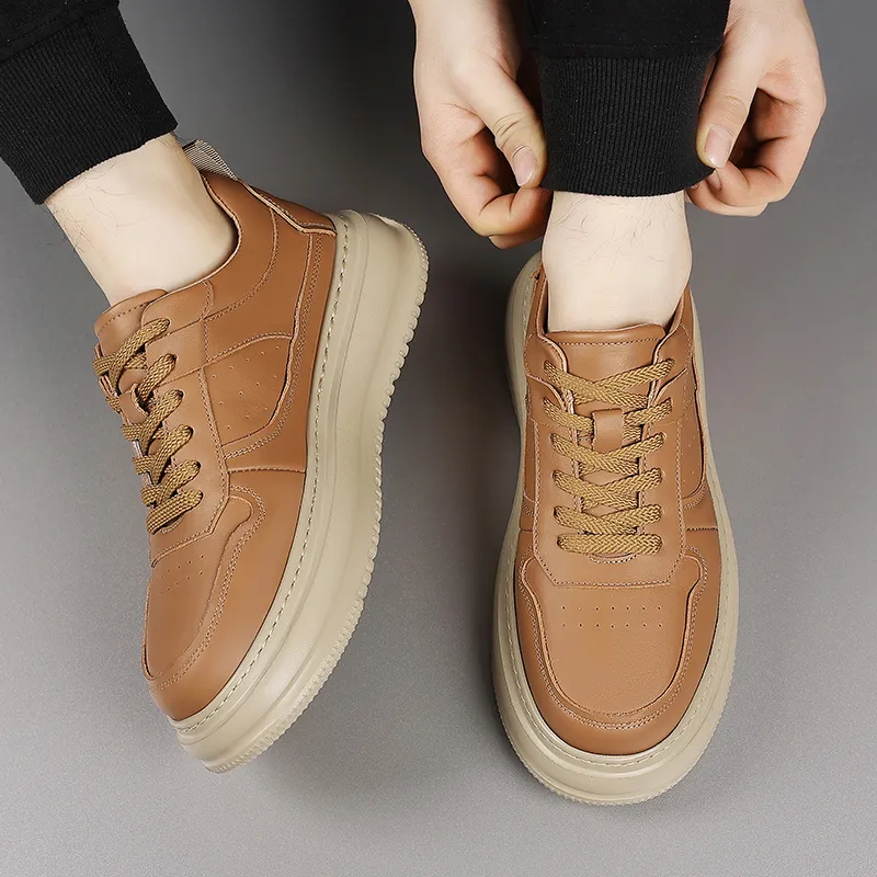 KACHILANG Slip Resistant Height Increasing Low Top Skateboard Shoes Men's-11