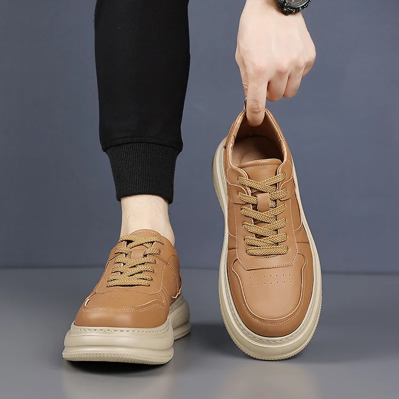 KACHILANG Slip Resistant Height Increasing Low Top Skateboard Shoes Men's-9
