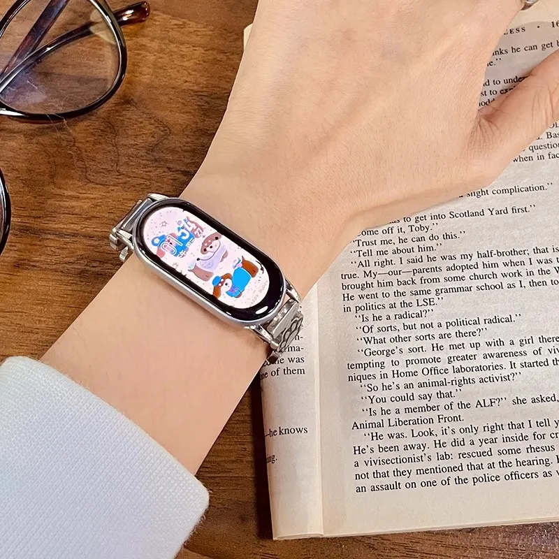 Akkerds Xiaomi Red Beige Compatibility Watch Band 150mm Metal-2