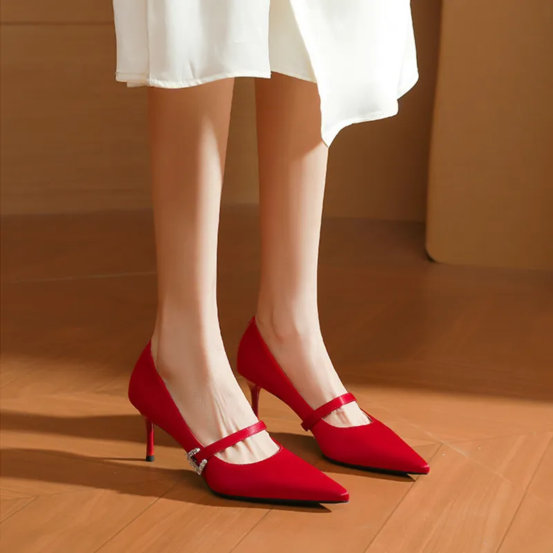 Ainer cat Slim Heel High Heels 7cm Women's-3