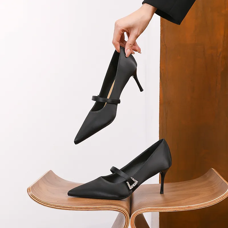 Ainer cat Slim Heel High Heels 7cm Women's-11