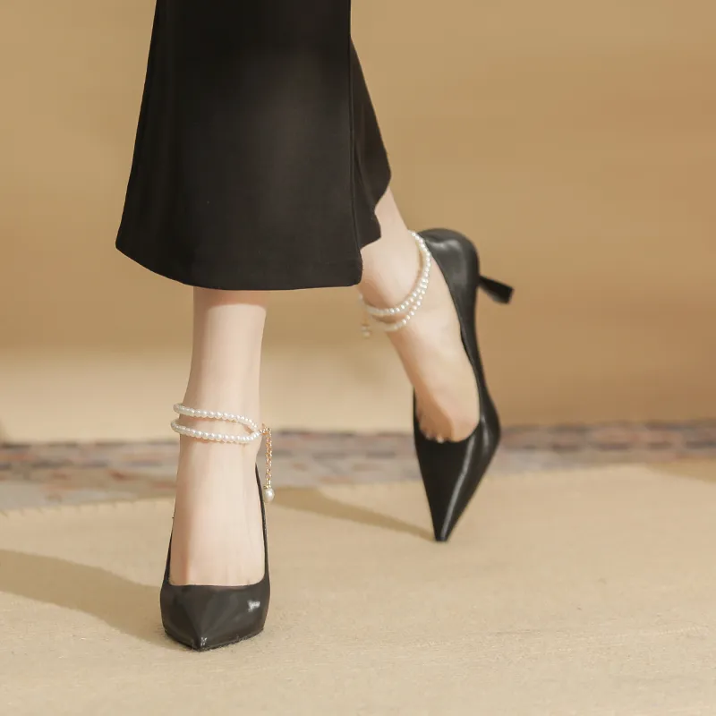 Ainer cat Slim Heel High Heels 8cm Women's-3