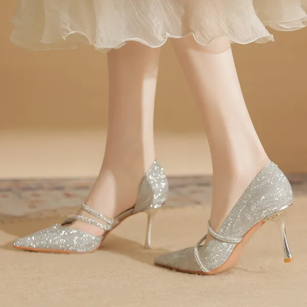 Ainer-cat Slim Heel High Heels 8cm Women's Champagne-3