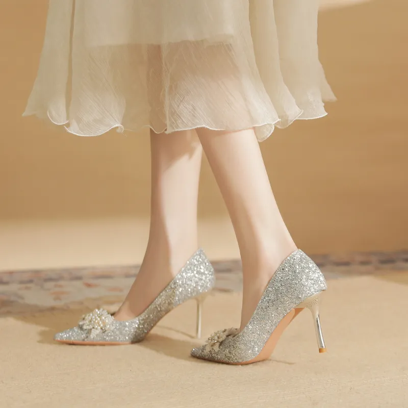Ainer cat Slim Heel High Heels 8cm Women's-2